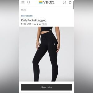 Vuori Daily Pocket Legging Regular Length